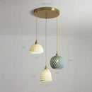 Modern dark gray ceramic led pendant lamp bedroom woven light