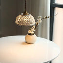 Modern dark gray ceramic led pendant lamp bedroom woven light