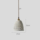 Modern dark gray ceramic led pendant lamp bedroom woven light