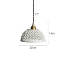 Modern dark gray ceramic led pendant lamp bedroom woven light