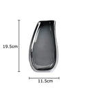 Modern dark gray double glass vase hydroponic desk decor