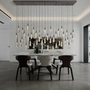 Modern dark metal decorbites crystal water-drop ceiling chandelier dining room
