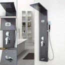 Modern dark nickel shower panel with massage system bathroom spa