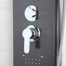 Modern dark nickel shower panel with massage system bathroom spa