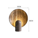 Modern dark travertine rock led table lamp for bedroom warm glow