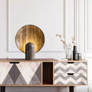 Modern dark travertine rock led table lamp for bedroom warm glow