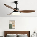 Modern dark wood ceiling fan with led light and remote control bedroom
