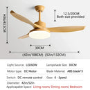 Modern dark wood ceiling fan with led light and remote control bedroom