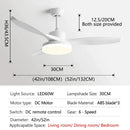 Modern dark wood ceiling fan with led light and remote control bedroom