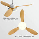 Modern dark wood ceiling fan with led light and remote control bedroom