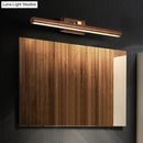 Modern dark wood linear wall sconce bathroom vanity light