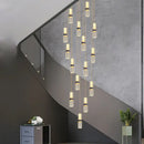 Modern decorbites crystal columnar chandelier for stairway glass light