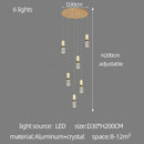 Modern decorbites crystal columnar chandelier for stairway glass light