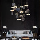 Modern decorbites deco wood and marble led chandelier dining room light