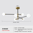 Modern decorbites glass brass chandelier for living room