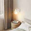 Modern decorbites iron white cage wall lamp bedroom wood sconce