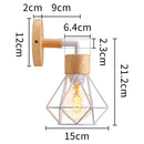 Modern decorbites iron white cage wall lamp bedroom wood sconce