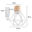 Modern decorbites iron white cage wall lamp bedroom wood sconce