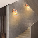 Modern decorbites iron white cage wall lamp bedroom wood sconce