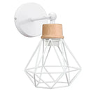 Modern decorbites iron white cage wall lamp bedroom wood sconce