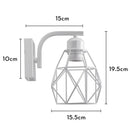 Modern decorbites iron white cage wall lamp bedroom wood sconce