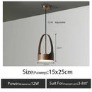 Modern decorbites led wood grain chandelier dining room pendant light