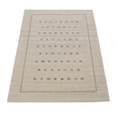 Modern Design Beige Hand Loomed Wool Area Rug