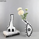 Modern design black and white abstract vase set bedroom decor