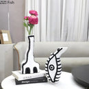 Modern design black and white abstract vase set bedroom decor