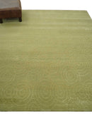 Modern Design Olive Hand loom 6x6 Square wool Area Rug