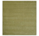 Modern Design Olive Hand loom 6x6 Square wool Area Rug