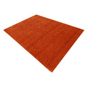 Modern Design Orange Hand Loomed Wool Area Rug