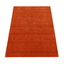 Modern Design Orange Hand Loomed Wool Area Rug