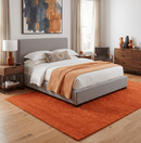 Modern Design Orange Hand Loomed Wool Area Rug