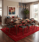 Modern Design Red Hand Loomed Wool Area Rug