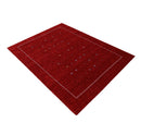 Modern Design Red Hand Loomed Wool Area Rug