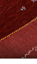 Modern Design Red Hand Loomed Wool Area Rug