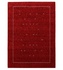 Modern Design Red Hand Loomed Wool Area Rug