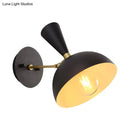 DecorBites™ Modern Dome Sconce: Wall Mounted Metal Lighting with Rotating Node, Black/White