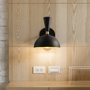 DecorBites™ Modern Dome Sconce: Wall Mounted Metal Lighting with Rotating Node, Black/White