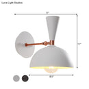 DecorBites™ Modern Dome Sconce: Wall Mounted Metal Lighting with Rotating Node, Black/White
