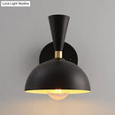 DecorBites™ Modern Dome Sconce: Wall Mounted Metal Lighting with Rotating Node, Black/White