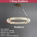 Modern double ring crystal ceiling chandelier living room light