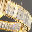 Modern double ring crystal ceiling chandelier living room light