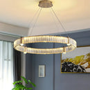 Modern double ring crystal ceiling chandelier living room light