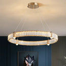 Modern double ring crystal ceiling chandelier living room light