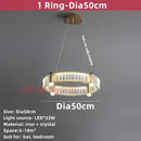 Modern double ring crystal ceiling chandelier living room light