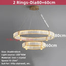 Modern double ring crystal ceiling chandelier living room light