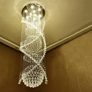 Modern double spiral crystal chandelier hotel villa staircase light