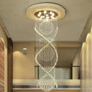 Modern double spiral crystal chandelier hotel villa staircase light